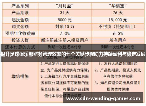 提升足球俱乐部财务管理效率的七个关键步骤助力持续盈利与稳定发展
