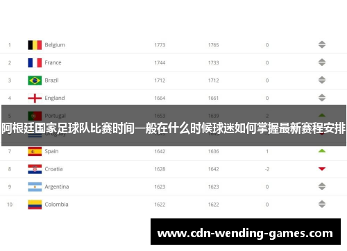 阿根廷国家足球队比赛时间一般在什么时候球迷如何掌握最新赛程安排 阿根廷国家足球队比赛时间一般在什么时候球迷如何掌握最新赛程安排